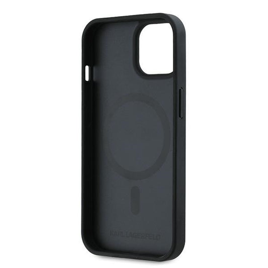 Pouzdro MagSafe pro Apple iPhone 15 Plus, Karl Lagerfeld, Karl's Head, Černá