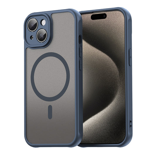 MagSafe pouzdro pro Apple iPhone 15 Plus, Techsuit, HaloFrost II, Tmavě modrá