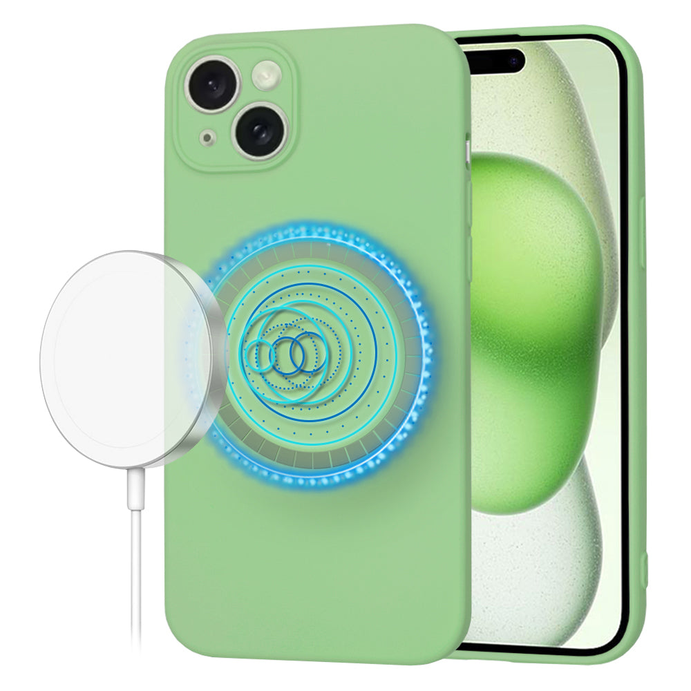 MagSafe pouzdro pro Apple iPhone 15 Plus, Techsuit, SoftFlex, Světle zelená