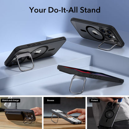 Pouzdro MagSafe pro Apple iPhone 15 Pro, ESR, Classic Hybrid Kickstand, Černé Transparentní