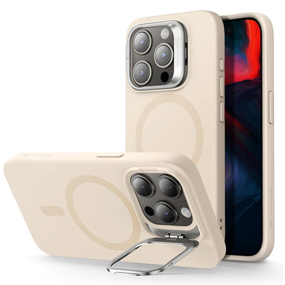 Pouzdro MagSafe pro Apple iPhone 15 Pro, ESR, Cloud Soft Kickstand, Krémové