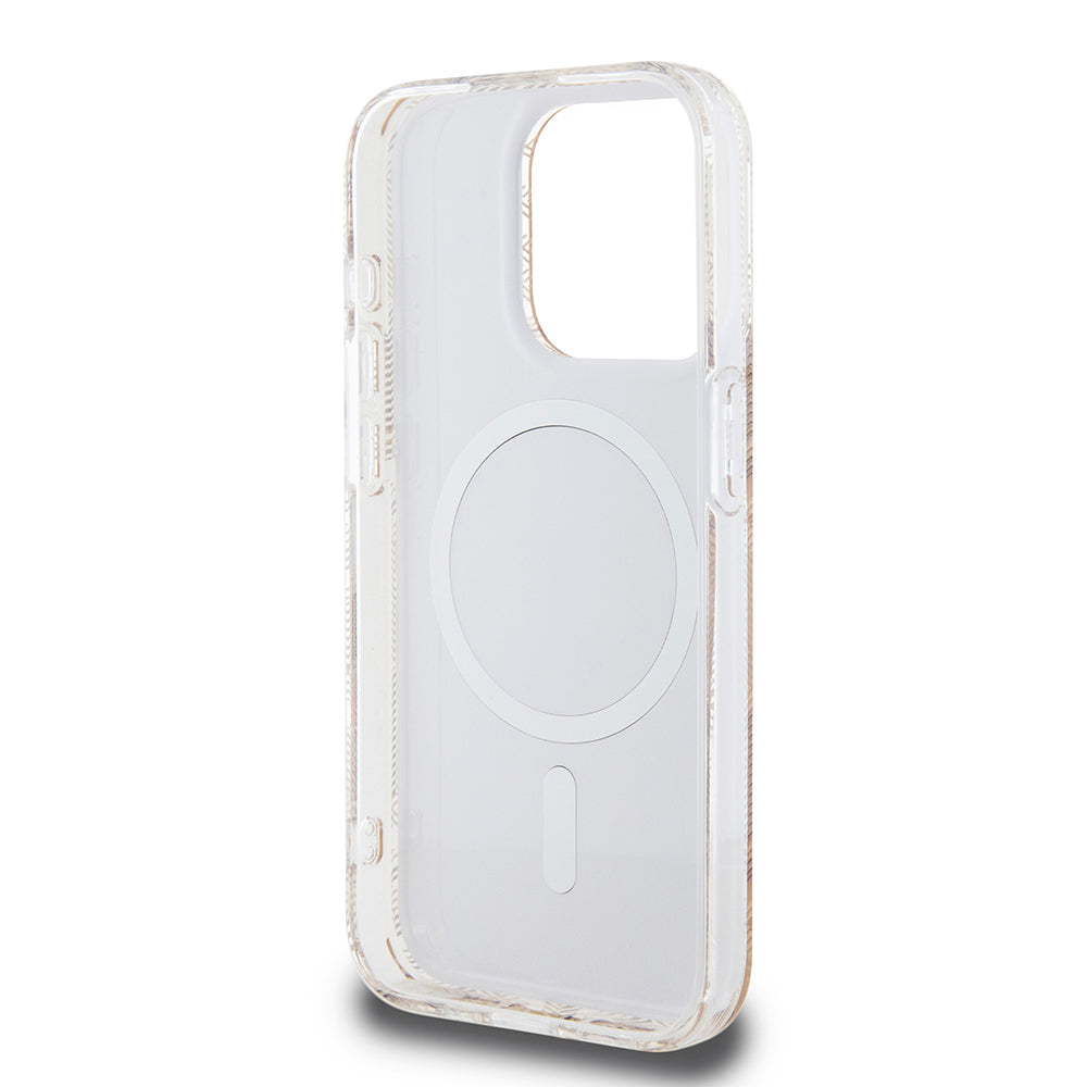 Pouzdro MagSafe pro Apple iPhone 15 Pro, Guess, IML Gcube, Hnědá
