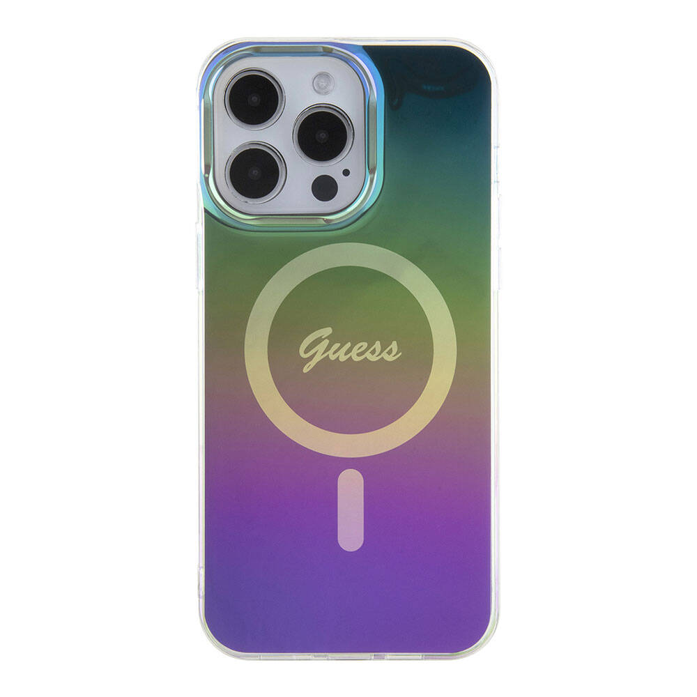 Pouzdro MagSafe pro Apple iPhone 15 Pro, Guess, IML Iridescent, Multicolor