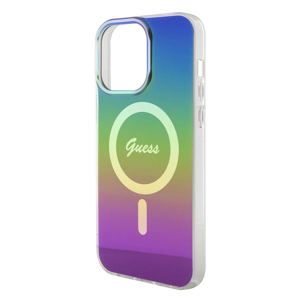 Pouzdro MagSafe pro Apple iPhone 15 Pro, Guess, IML Iridescent, Multicolor