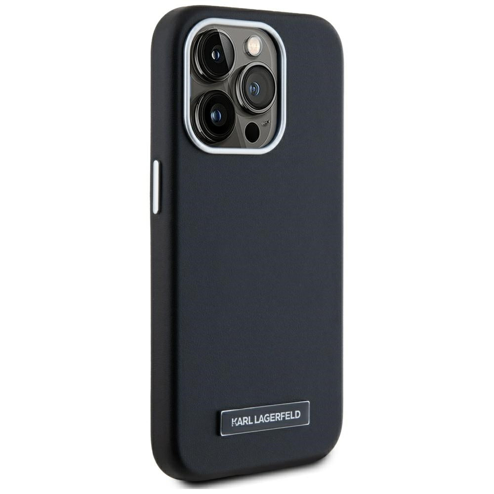 Pouzdro MagSafe pro Apple iPhone 15 Pro, Karl Lagerfeld, FW Metal Plate, Černá
