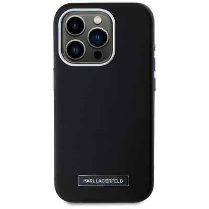 Pouzdro MagSafe pro Apple iPhone 15 Pro, Karl Lagerfeld, FW Metal Plate, Černá