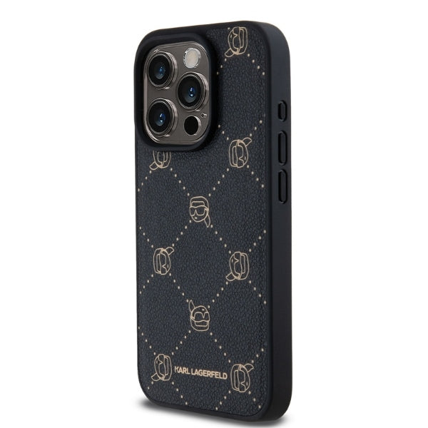 MagSafe Case for Apple iPhone 15 Pro, Karl Lagerfeld, Karl's Head, Black