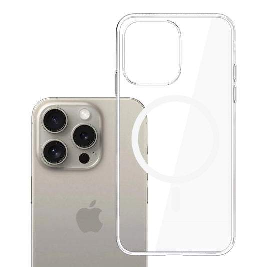 MagSafe pouzdro pro Apple iPhone 15 Pro Max, 3MK, Clear MagCase, průhledné