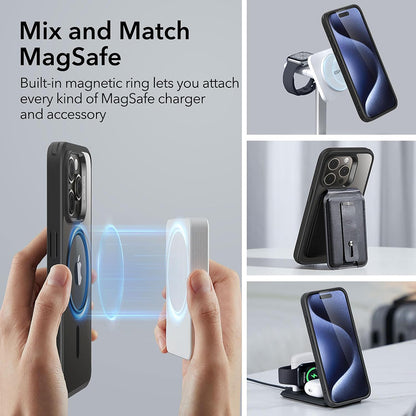 Pouzdro MagSafe pro Apple iPhone 15 Pro Max, ESR, Classic Hybrid, Černé Transparentní