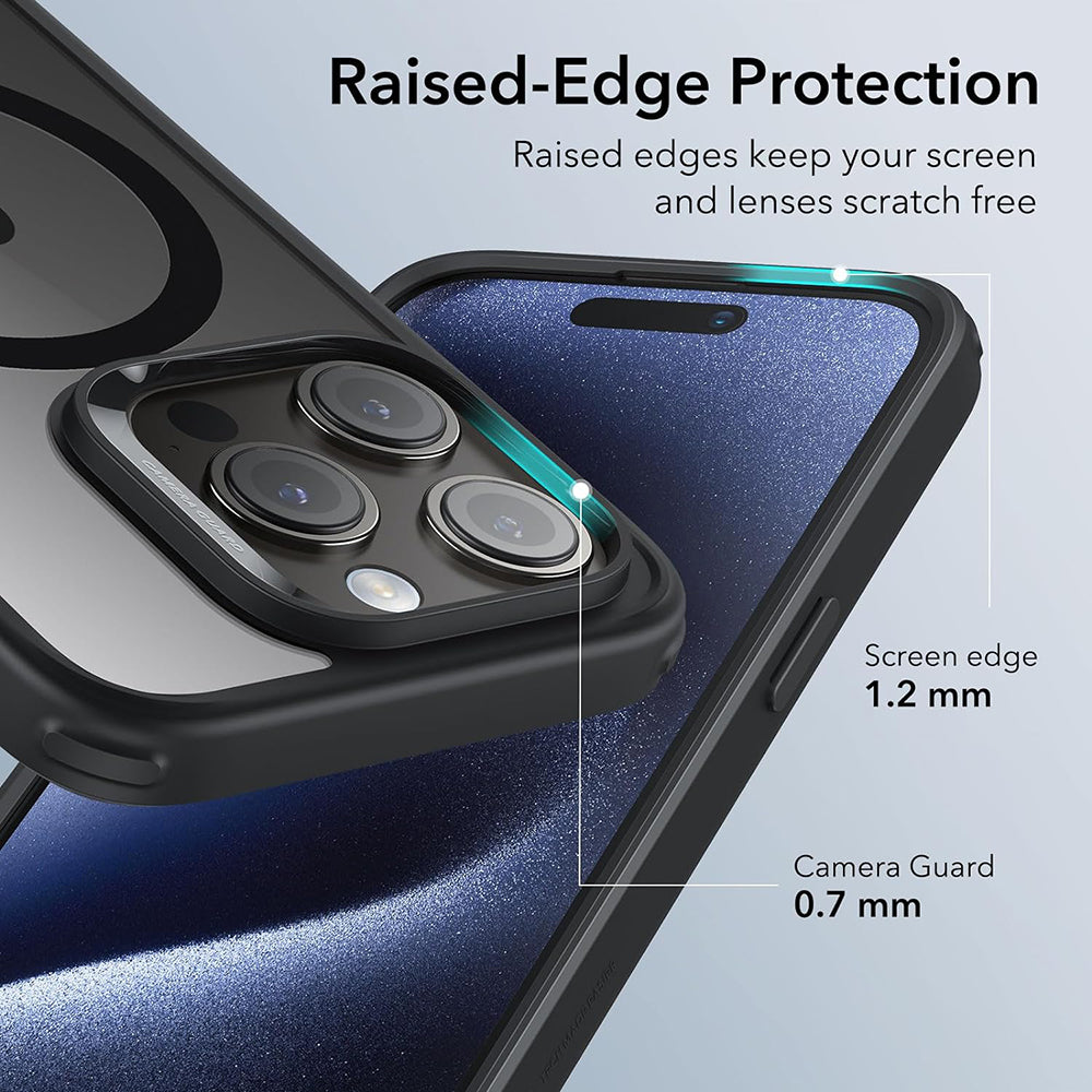 Pouzdro MagSafe pro Apple iPhone 15 Pro Max, ESR, Classic Hybrid, Černé Transparentní