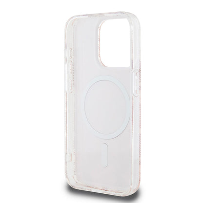 Pouzdro MagSafe pro Apple iPhone 15 Pro Max, Guess, IML Gcube, Růžové