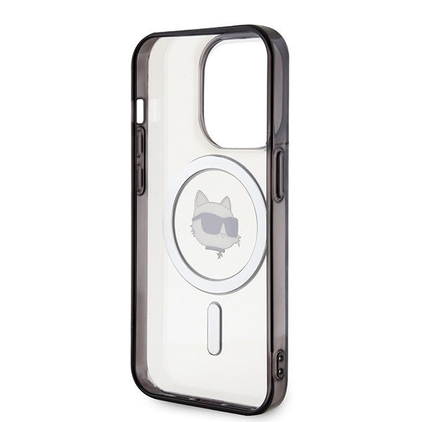 Pouzdro MagSafe pro Apple iPhone 15 Pro Max, Karl Lagerfeld, IML Choupette's Head, Transparentní