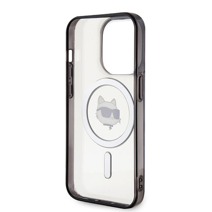 Pouzdro MagSafe pro Apple iPhone 15 Pro Max, Karl Lagerfeld, IML Choupette's Head, Transparentní