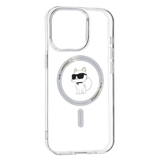 Pouzdro MagSafe pro Apple iPhone 15 Pro Max, Karl Lagerfeld, IML Choupette, Průhledné