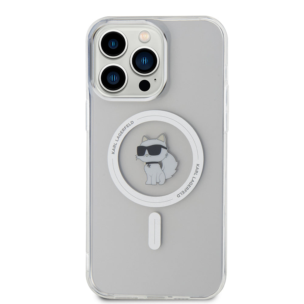 Pouzdro MagSafe pro Apple iPhone 15 Pro Max, Karl Lagerfeld, IML Choupette, Průhledné