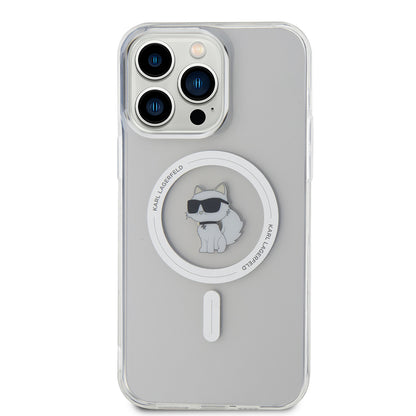 Pouzdro MagSafe pro Apple iPhone 15 Pro Max, Karl Lagerfeld, IML Choupette, Průhledné
