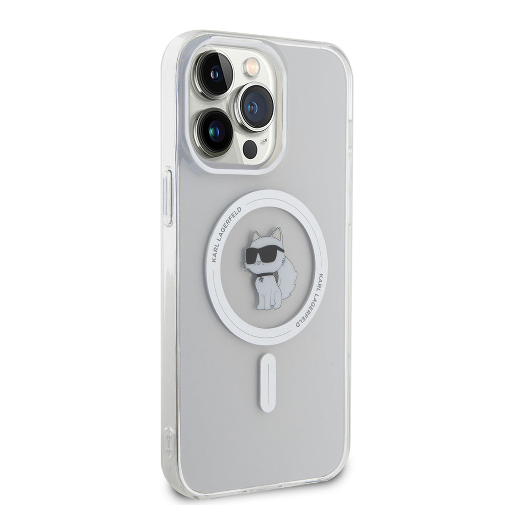 Pouzdro MagSafe pro Apple iPhone 15 Pro Max, Karl Lagerfeld, IML Choupette, Průhledné