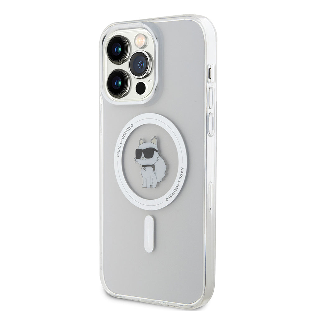 Pouzdro MagSafe pro Apple iPhone 15 Pro Max, Karl Lagerfeld, IML Choupette, Průhledné