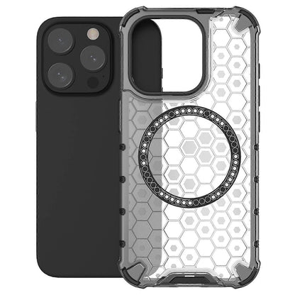 MagSafe pouzdro pro Apple iPhone 15 Pro Max, Techsuit, HoneyComb Shield, bílé