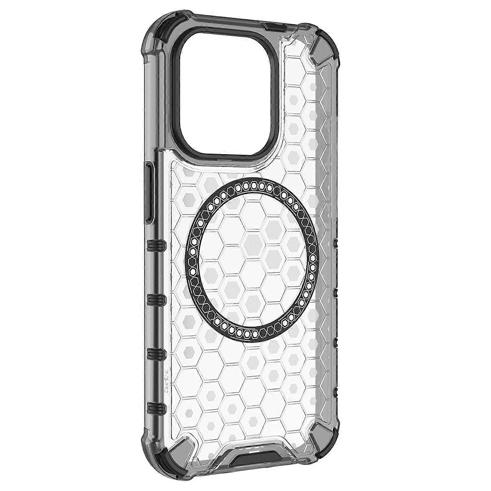 MagSafe pouzdro pro Apple iPhone 15 Pro Max, Techsuit, HoneyComb Shield, bílé