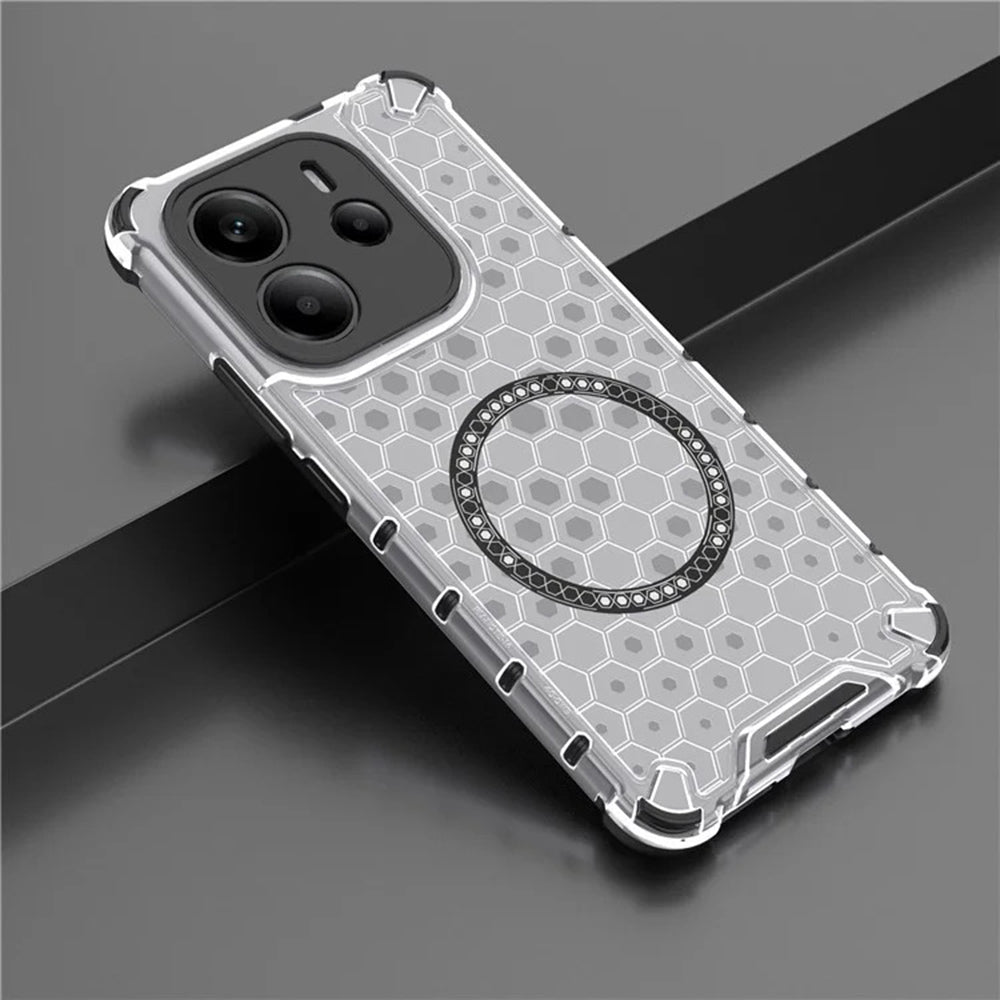 MagSafe pouzdro pro Apple iPhone 15 Pro Max, Techsuit, HoneyComb Shield, bílé