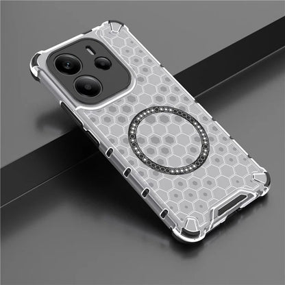 MagSafe pouzdro pro Apple iPhone 15 Pro Max, Techsuit, HoneyComb Shield, bílé