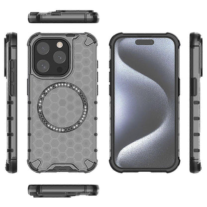 MagSafe pouzdro pro Apple iPhone 15 Pro Max, Techsuit, HoneyComb Shield, černé