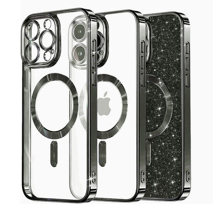 MagSafe pouzdro pro Apple iPhone 15 Pro Max, Techsuit, Luxury Glitter, černé