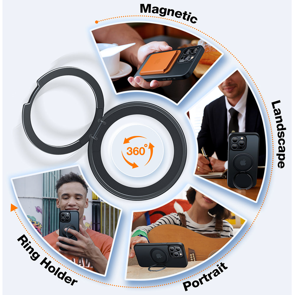 Pouzdro MagSafe pro Apple iPhone 15 Pro Max, Torras, Ostand Pro, Černá