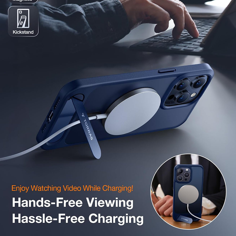 Pouzdro MagSafe pro Apple iPhone 15 Pro Max, Torras, Pstand, Námořnická modř
