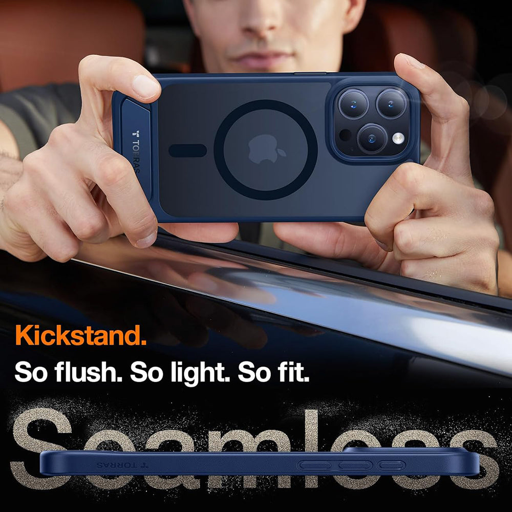 Pouzdro MagSafe pro Apple iPhone 15 Pro Max, Torras, Pstand, Námořnická modř