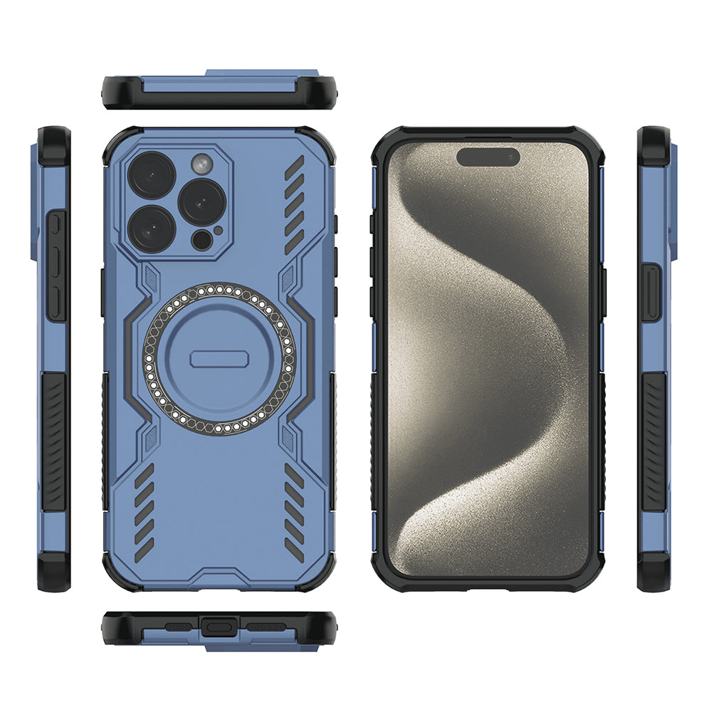 MagSafe pouzdro pro Apple iPhone 15 Pro, Techsuit, ArmorMag, modré