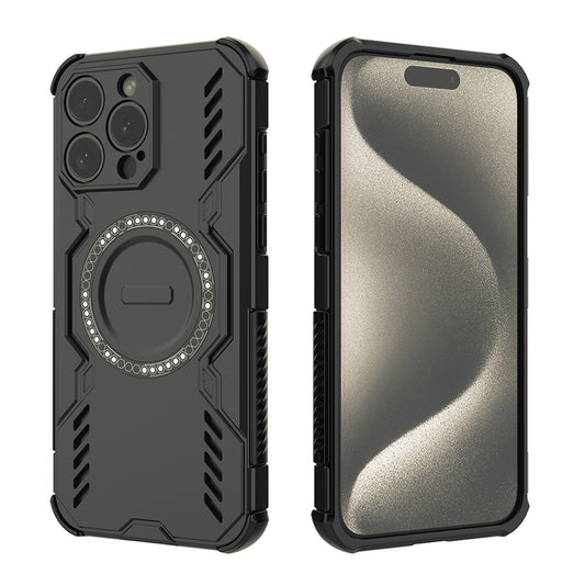 MagSafe pouzdro pro Apple iPhone 15 Pro, Techsuit, ArmorMag, černé