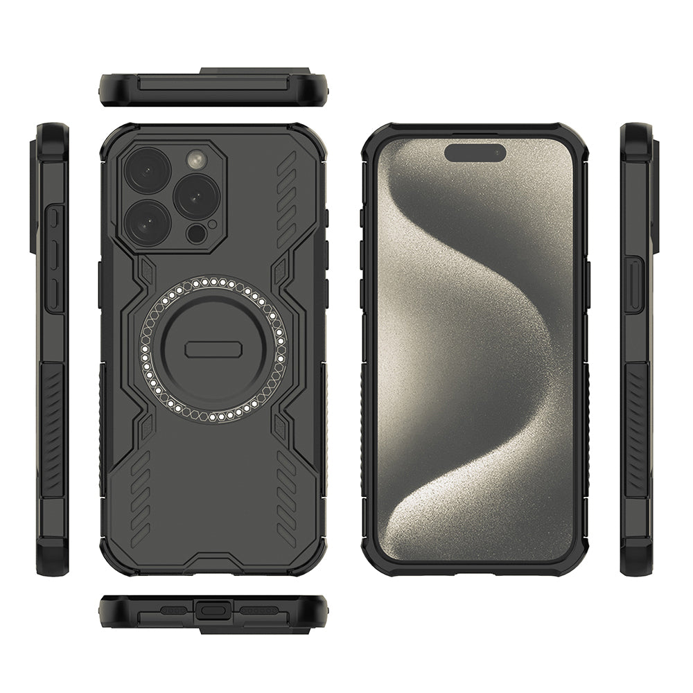 MagSafe pouzdro pro Apple iPhone 15 Pro, Techsuit, ArmorMag, černé