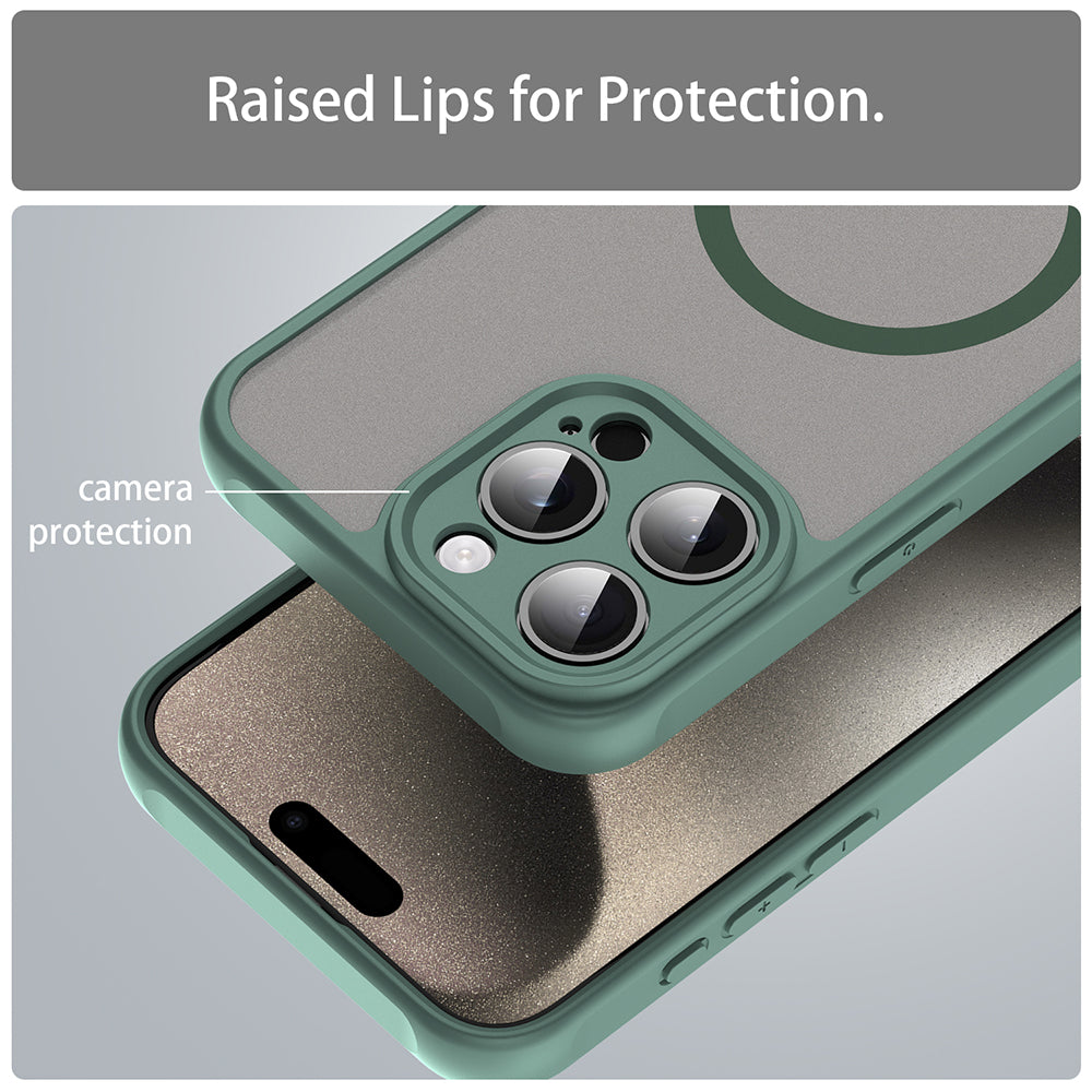 MagSafe pouzdro pro Apple iPhone 15 Pro, Techsuit, HaloFrost II, Zelené