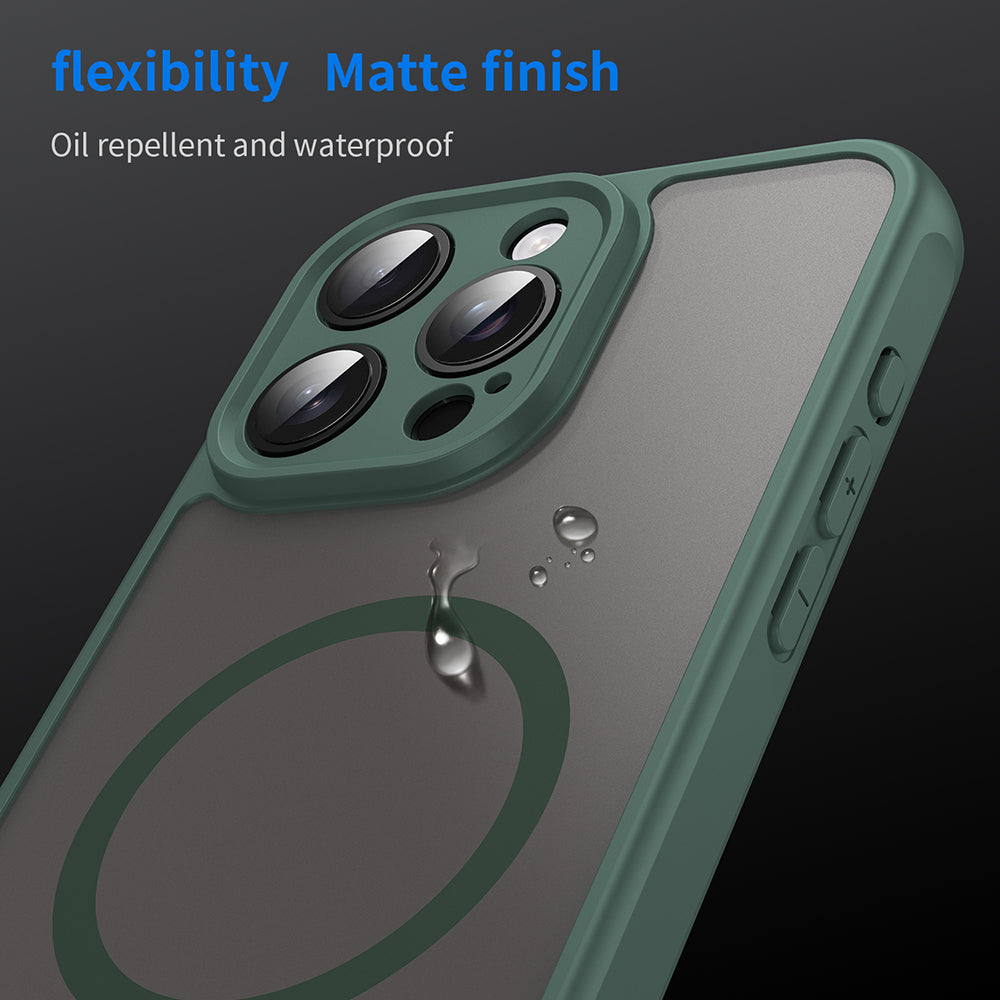 MagSafe pouzdro pro Apple iPhone 15 Pro, Techsuit, HaloFrost II, Zelené