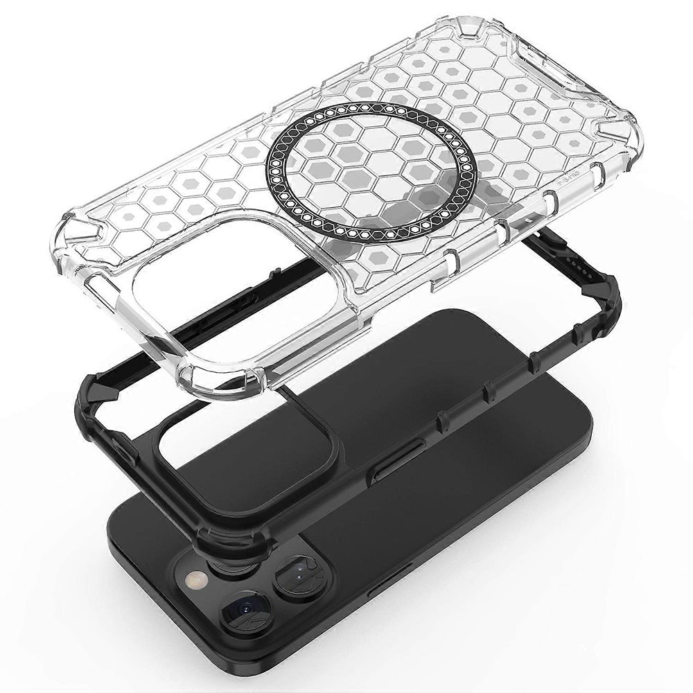 MagSafe pouzdro pro Apple iPhone 15 Pro, Techsuit, HoneyComb Shield, černé