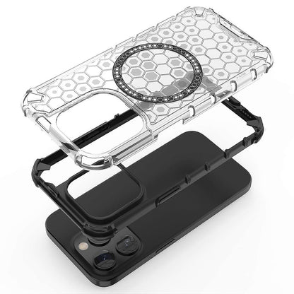 MagSafe pouzdro pro Apple iPhone 15 Pro, Techsuit, HoneyComb Shield, černé