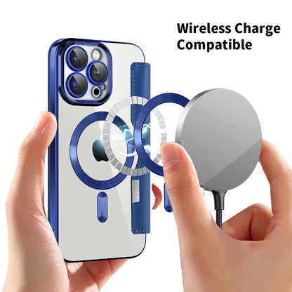 MagSafe Case for Apple iPhone 15 Pro, Techsuit, SmartMag Book, Blue