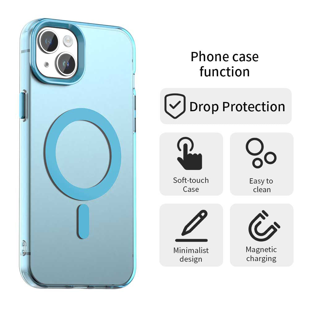 MagSafe pouzdro pro Apple iPhone 15, Techsuit, CandyCase, modré