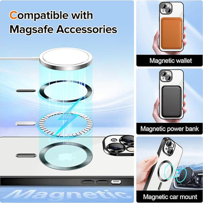 MagSafe pouzdro pro Apple iPhone 15, Techsuit, Luxury Crystal, Černá
