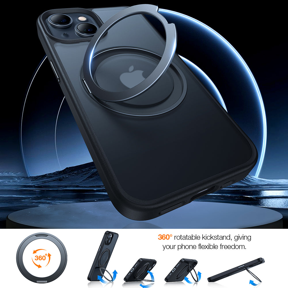 Pouzdro MagSafe pro Apple iPhone 15, Torras, Ostand Pro, Černá