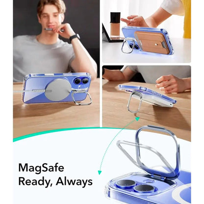 Pouzdro MagSafe pro Apple iPhone 16, ESR, Classic Hybrid Kickstand Slide, Průhledné