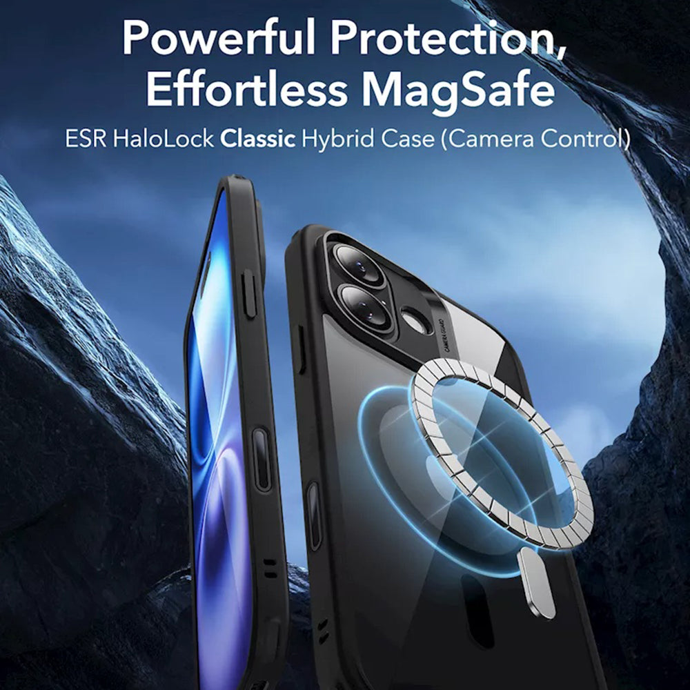 Pouzdro MagSafe pro Apple iPhone 16, ESR, Classic Hybrid Slide, Černé Průhledné