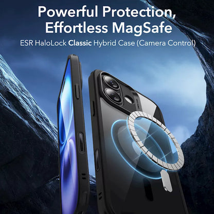 Pouzdro MagSafe pro Apple iPhone 16, ESR, Classic Hybrid Slide, Černé Průhledné