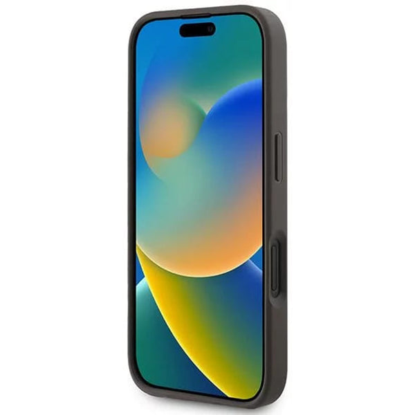 Pouzdro MagSafe pro Apple iPhone 16, Guess, 4G Ring Classic Logo, Hnědá