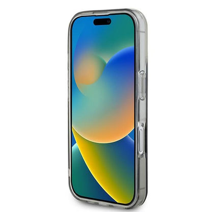 Pouzdro MagSafe pro Apple iPhone 16, Guess, IML Flowers Wreath, Černá