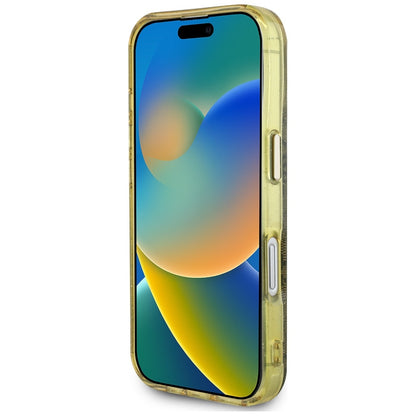 Pouzdro MagSafe pro Apple iPhone 16, Guess, IML Glitter 4G Circle Triangle, hnědá