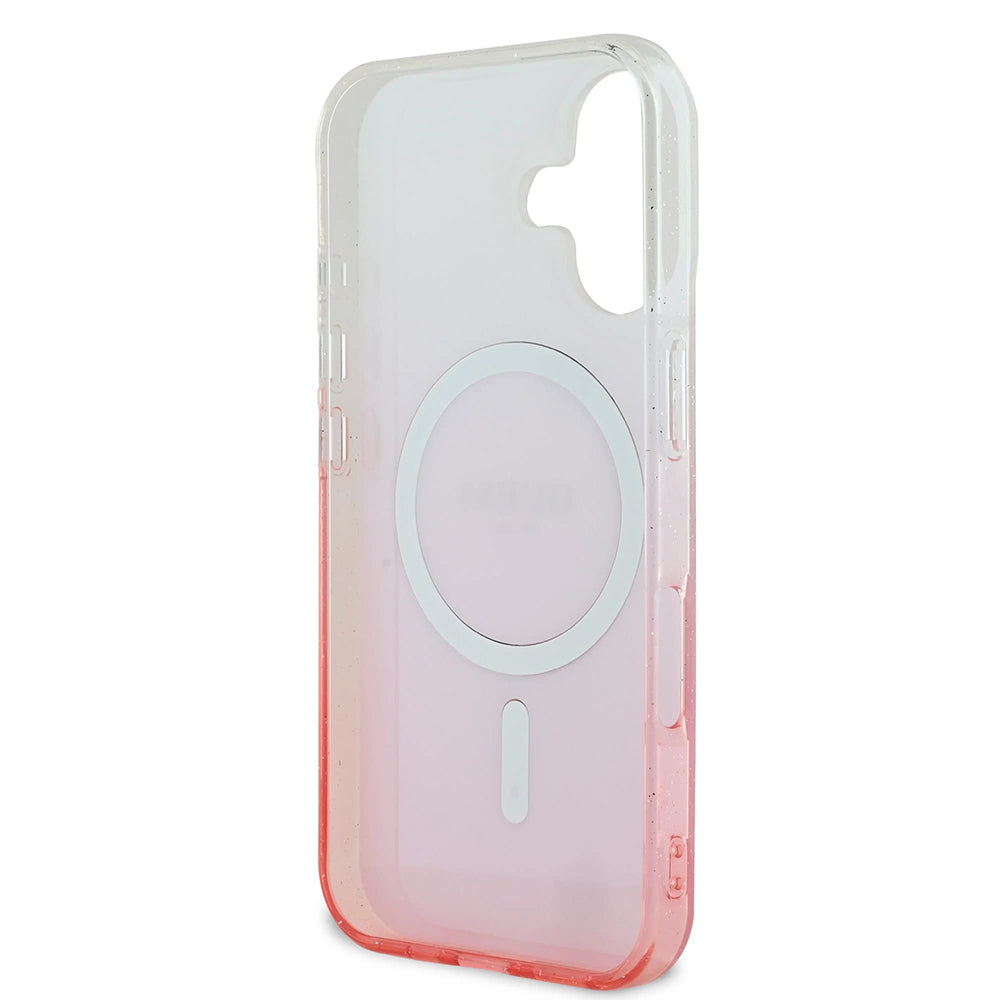 Pouzdro MagSafe pro Apple iPhone 16, Guess, IML Glitter Gradient, Hnědá