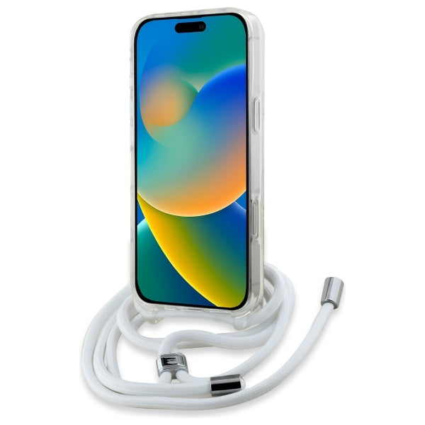 Pouzdro MagSafe pro Apple iPhone 16, Karl Lagerfeld, IML Crossbody Karl's Head, Průhledné